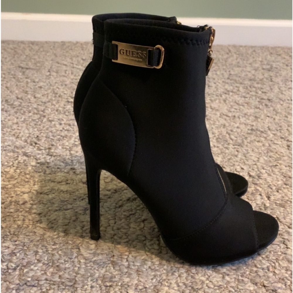 Guess Open Toed Boots. Only worn a few times. In Great Condition! 5 1/2